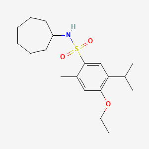 molecular formula C19H31NO3S B12117937 Cycloheptyl{[4-ethoxy-2-methyl-5-(methylethyl)phenyl]sulfonyl}amine 