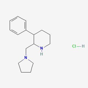 molecular formula C16H25ClN2 B12117954 (2R,3R)-3-phenyl-2-(pyrrolidin-1-ylmethyl)piperidine 