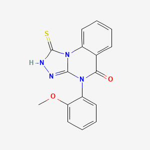 molecular formula C16H12N4O2S B12118004 4-(2-methoxyphenyl)-1-sulfanyl-4H,5H-[1,2,4]triazolo[4,3-a]quinazolin-5-one 