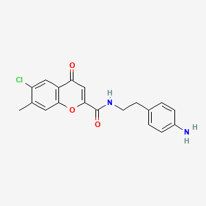 molecular formula C19H17ClN2O3 B12118094 N-[2-(4-aminophenyl)ethyl]-6-chloro-7-methyl-4-oxo-4H-chromene-2-carboxamide 
