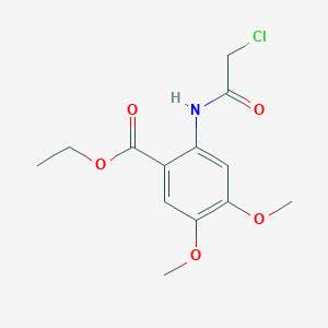 molecular formula C13H16ClNO5 B12118227 Benzoic acid, 2-[(2-chloroacetyl)amino]-4,5-dimethoxy-, ethyl ester CAS No. 937688-18-1