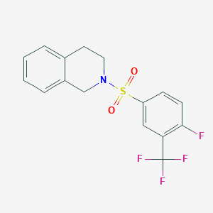 molecular formula C16H13F4NO2S B12118282 2-[4-Fluoro-3-(trifluoromethyl)benzenesulfonyl]-1,2,3,4-tetrahydroisoquinoline 