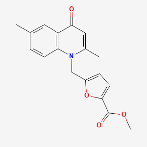 molecular formula C18H17NO4 B12118284 Methyl 5-((2,6-dimethyl-4-oxoquinolin-1(4H)-yl)methyl)furan-2-carboxylate 