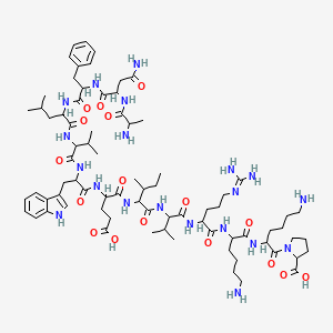 molecular formula C77H122N20O17 B12118290 H-DL-Ala-DL-Asn-DL-Phe-DL-Leu-DL-Val-DL-Trp-DL-Glu-DL-xiIle-DL-Val-DL-Arg-DL-Lys-DL-Lys-DL-Pro-OH 