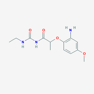 molecular formula C13H19N3O4 B12118316 Propanamide, 2-(2-amino-4-methoxyphenoxy)-N-[(ethylamino)carbonyl]- CAS No. 1152498-90-2