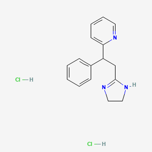 molecular formula C16H19Cl2N3 B1211839 2-[2-(4,5-dihydro-1H-imidazol-2-yl)-1-phenylethyl]pyridine dihydrochloride CAS No. 79689-25-1