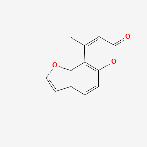 molecular formula C14H12O3 B1211845 7H-Furo(2,3-f)(1)benzopyran-7-one, 2,4,9-trimethyl- CAS No. 33158-05-3