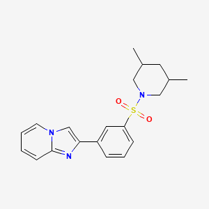 molecular formula C20H23N3O2S B12118455 2-{3-[(3,5-Dimethylpiperidin-1-yl)sulfonyl]phenyl}imidazo[1,2-a]pyridine 