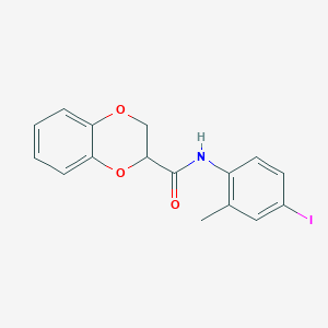 molecular formula C16H14INO3 B12118580 N-(4-iodo-2-methylphenyl)-2,3-dihydro-1,4-benzodioxine-2-carboxamide 