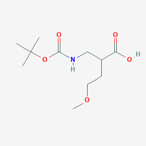 molecular formula C11H21NO5 B12118587 Butanoic acid, 2-[[[(1,1-dimethylethoxy)carbonyl]amino]methyl]-4-methoxy- CAS No. 1360547-47-2