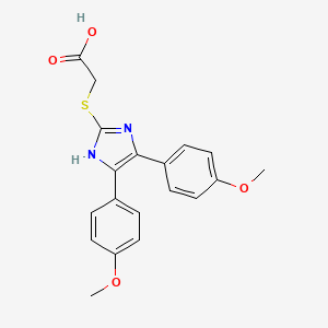 molecular formula C19H18N2O4S B12118597 Acetic acid, [[4,5-bis(4-methoxyphenyl)-1H-imidazol-2-yl]thio]- CAS No. 39908-37-7