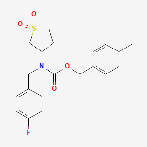 molecular formula C20H22FNO4S B12118681 4-Methylbenzyl (1,1-dioxidotetrahydrothiophen-3-yl)(4-fluorobenzyl)carbamate 