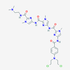 molecular formula C30H38Cl2N12O4 B121187 4-(((4-((4-(Bis(2-chloroethyl)amino)benzoyl)amino)-1-methyl-1H-imidazol-2-yl)carbonyl)amino)-N-(2-(((2-(dimethylamino)ethyl)amino)carbonyl)-1-methyl-1H-imidazol-4-yl)-1-methyl-1H-imidazole-2-carboxamide CAS No. 147056-67-5