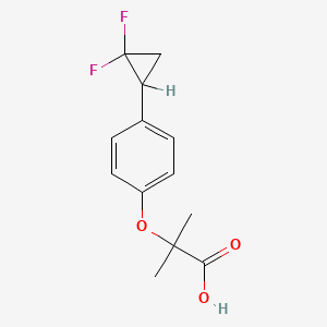 molecular formula C13H14F2O3 B1211871 2-[4-(2,2-Difluorocyclopropyl)phenoxy]-2-methylpropanoic acid CAS No. 52178-87-7