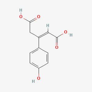molecular formula C11H10O5 B12118739 3-(4-Hydroxyphenyl)pent-2-enedioic acid CAS No. 50670-02-5