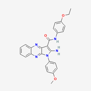molecular formula C26H23N5O3 B12118746 2-amino-N-(4-ethoxyphenyl)-1-(4-methoxyphenyl)-1H-pyrrolo[2,3-b]quinoxaline-3-carboxamide 