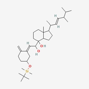 molecular formula C34H60O3Si B12118754 4-[(2E)-2-[5-[tert-butyl(dimethyl)silyl]oxy-2-methylidenecyclohexylidene]-1-hydroxyethyl]-1-[(E)-5,6-dimethylhept-3-en-2-yl]-7a-methyl-2,3,3a,5,6,7-hexahydro-1H-inden-4-ol 