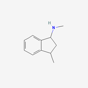 molecular formula C11H15N B12118853 Methyl-(3-methyl-indan-1-YL)-amine 