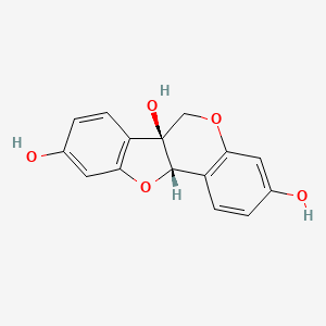 molecular formula C15H12O5 B1211887 6H-Benzofuro[3,2-c][1]benzopyran-3,6a,9(11aH)-triol, 9CI CAS No. 69393-95-9