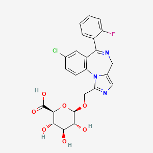 molecular formula C24H21ClFN3O7 B1211888 Mdz-glucuronide CAS No. 81256-81-7