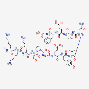 molecular formula C73H114N18O22 B12119027 H-DL-Lys-DL-Lys-DL-Lys-DL-Ser-DL-Pro-Gly-DL-Glu-DL-Tyr-DL-Val-DL-Asn-DL-xiIle-DL-Glu-DL-Phe-Gly-OH 