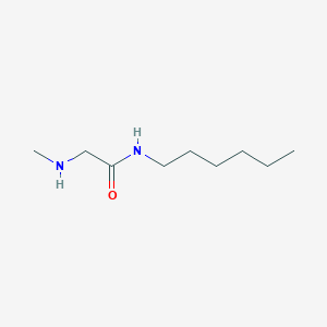 molecular formula C9H20N2O B12119050 Acetamide, N-hexyl-2-(methylamino)- CAS No. 102638-50-6