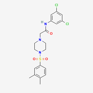 molecular formula C20H23Cl2N3O3S B12119105 N-(3,5-dichlorophenyl)-2-{4-[(3,4-dimethylphenyl)sulfonyl]piperazinyl}acetamid e 