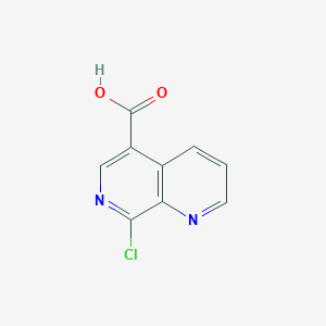 molecular formula C9H5ClN2O2 B12119134 8-Chloro-1,7-naphthyridine-5-carboxylic acid 