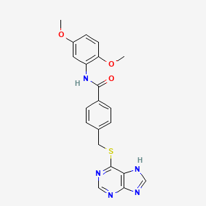 molecular formula C21H19N5O3S B1211916 N-(2,5-dimethoxyphenyl)-4-[(7H-purin-6-ylthio)methyl]benzamide 