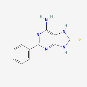 molecular formula C11H9N5S B12119186 6-amino-2-phenylpurine-8(7H)-thione 