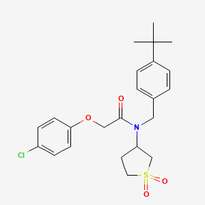 molecular formula C23H28ClNO4S B12119215 N-(4-tert-butylbenzyl)-2-(4-chlorophenoxy)-N-(1,1-dioxidotetrahydrothiophen-3-yl)acetamide 