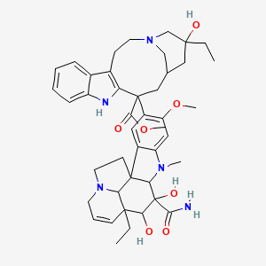Methyl 13-(10-carbamoyl-12-ethyl-10,11-dihydroxy-5-methoxy-8-methyl-8,16-diazapentacyclo[10.6.1.01,9.02,7.016,19]nonadeca-2,4,6,13-tetraen-4-yl)-17-ethyl-17-hydroxy-1,11-diazatetracyclo[13.3.1.04,12.05,10]nonadeca-4(12),5,7,9-tetraene-13-carboxylate