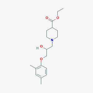 molecular formula C19H29NO4 B12119247 Ethyl 1-[3-(2,4-dimethylphenoxy)-2-hydroxypropyl]piperidine-4-carboxylate 