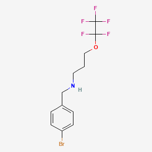 molecular formula C12H13BrF5NO B12119259 (4-Bromo-benzyl)-(3-pentafluoroethyloxy-propyl)-amine 