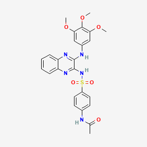 molecular formula C25H25N5O6S B12119288 N-(4-{[(2Z)-3-[(3,4,5-trimethoxyphenyl)amino]quinoxalin-2(1H)-ylidene]sulfamoyl}phenyl)acetamide 