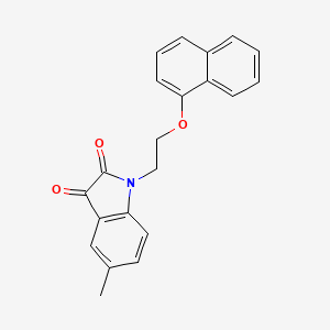 molecular formula C21H17NO3 B12119352 5-methyl-1-[2-(naphthalen-1-yloxy)ethyl]-1H-indole-2,3-dione 