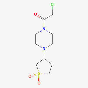 molecular formula C10H17ClN2O3S B12119422 2-Chloro-1-(4-(1,1-dioxidotetrahydrothiophen-3-yl)piperazin-1-yl)ethan-1-one 