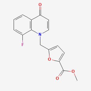 molecular formula C16H12FNO4 B12119448 Methyl 5-((8-fluoro-4-oxoquinolin-1(4H)-yl)methyl)furan-2-carboxylate 