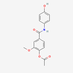 molecular formula C16H15NO5 B1211952 Acetic acid [4-[(4-hydroxyanilino)-oxomethyl]-2-methoxyphenyl] ester 