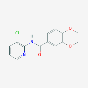 molecular formula C14H11ClN2O3 B1211953 N-(3-chloro-2-pyridinyl)-2,3-dihydro-1,4-benzodioxin-6-carboxamide 