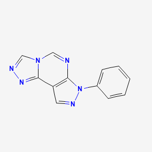 molecular formula C12H8N6 B1211955 7-phenyl-7H-pyrazolo[4,3-e][1,2,4]triazolo[4,3-c]pyrimidine 