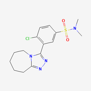 molecular formula C15H19ClN4O2S B12119565 4-chloro-N,N-dimethyl-3-{5H,6H,7H,8H,9H-[1,2,4]triazolo[4,3-a]azepin-3-yl}benzene-1-sulfonamide 