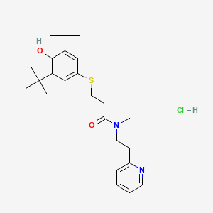 Propanamide, 3-((3,5-bis(1,1-dimethylethyl)-4-hydroxyphenyl)thio)-N-methyl-N-(2-(2-pyridinyl)ethyl)-, monohydrochloride