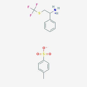 molecular formula C16H18F3NO3S2 B12119651 1-Phenyl-2-trifluoromethylsulfanyl-ethylammonium tosylate 