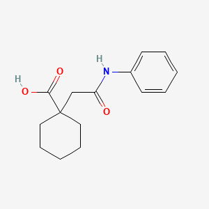molecular formula C15H19NO3 B12119666 1-[(Phenylcarbamoyl)methyl]cyclohexane-1-carboxylic acid 