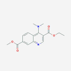 molecular formula C16H18N2O4 B12119668 3-Ethyl 7-methyl 4-(dimethylamino)quinoline-3,7-dicarboxylate 