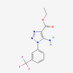 molecular formula C12H11F3N4O2 B12119674 1H-1,2,3-Triazole-4-carboxylic acid, 5-amino-1-[3-(trifluoromethyl)phenyl]-, ethyl ester CAS No. 123419-06-7
