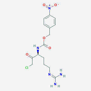 Carbamic acid, (4-((aminoiminomethyl)amino)-1-(chloroacetyl)butyl)-, (4-nitrophenyl)methyl ester, (S)-