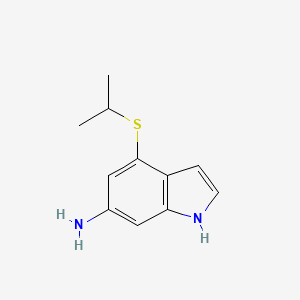 molecular formula C11H14N2S B12119747 1h-Indol-6-amine,4-[(1-methylethyl)thio]- 
