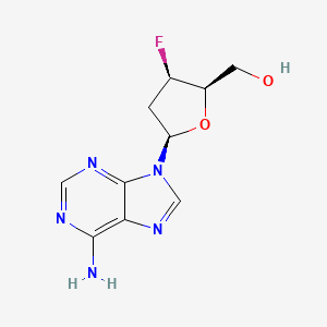molecular formula C10H12FN5O2 B1211978 2',3'-Dideoxy-2'-fluoroarabinofuranosyladenine CAS No. 110143-09-4